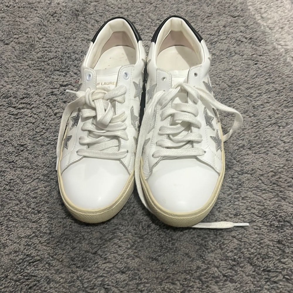 saint Laurent size 39 white color with silver stars